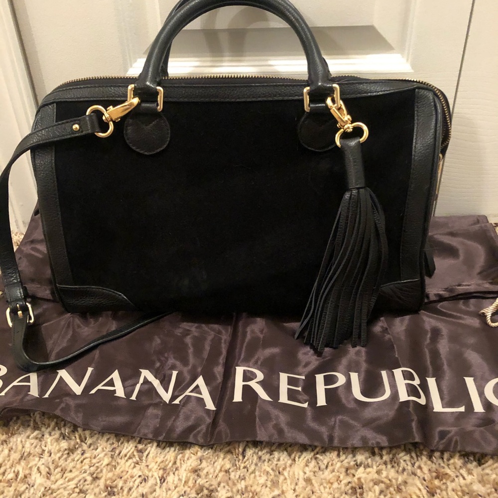 Banana Republic Black Suede Satchel